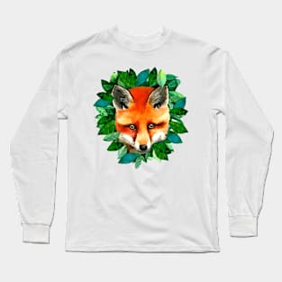 Fox in the Leaves Long Sleeve T-Shirt